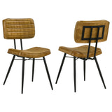 Tufted Side Chairs Upholstery And Tapered Legs (Set of 2) - Camel
