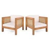 Outdoor Club Chair With Wicker Armrest