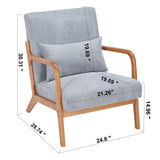Accent Arm Chair With Pillow Upholstered