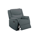 Manual Recliner With Upholstered Seat And Backrest Supportive Headrest