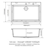 Kitchen Sink Granite Composite Drop In Sink With Durable Material - Black