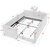 Cute Rabbit Ear Upholstered Platform Bed Frame With Safety Rail