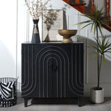 2 Door Storage Cabinet With Adjustable Shelf - Black