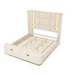 La Pierre - King Bed With Storage Drawers And LED Headboard - Beige