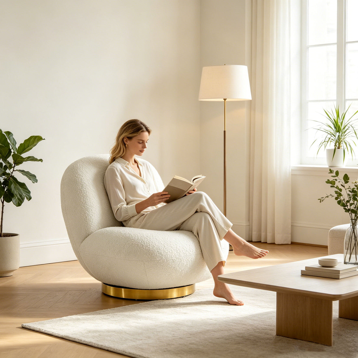 Patty - Swivel Chair - Ivory
