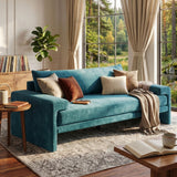 Upholstered 3 Seater Sofa With Wide Armrests