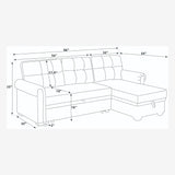 Upholstered Sleeper Sofa With Reversible Storage Chaise