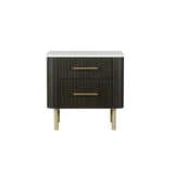 Clayten - Nightstand - Espresso / White Marble