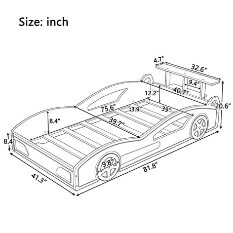 Race Car Platform Bed & Wheels
