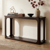 Console Table With Open Arch Cutouts For Living Room Hallway - Espresso
