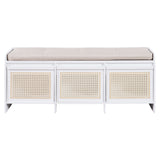 Entryway Shoe Bench With Drawers & Button Tufted Cushion