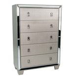 5 Drawer Chest Bedroom Furniture - Silver