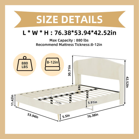Upholstered Bed, Tufted Headboard, Comfortable Sleep
