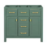 Freestanding Bathroom Vanity With 4 Drawers & 2 Cabinets - Green