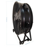 Drum Fan With Pure Copper Wiring Motor And Blades - Black