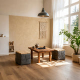 Modern Ottoman Foot Rest With Woven Design