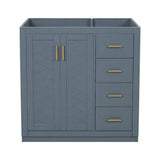 Retro Style Bathroom Vanity, 3 Drawers & Soft Closing Doors