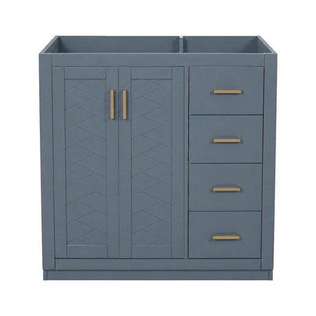 Retro Style Bathroom Vanity, 3 Drawers & Soft Closing Doors