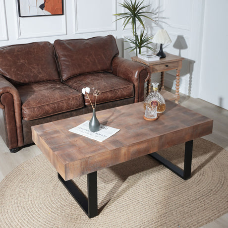 Rectangular Coffee Table With U-Shaped Legs Living Room - Multi