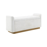 Upholstered Storage Bench With Safety Hinge