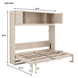 Rustic Casual Murphy Bed With Storage Cabinets