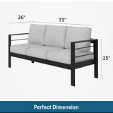 All-Weather Patio Sofa & Cushions, 3 Seat Outdoor Couch