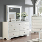 1 Piece Dresser With Diamond-Shaped Knob Handles, Bedroom Furniture - Cream