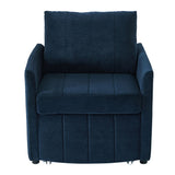 Upholstered Convertible Sleeper Sofa With 5 Position Backrest, Side Pockets, Storage