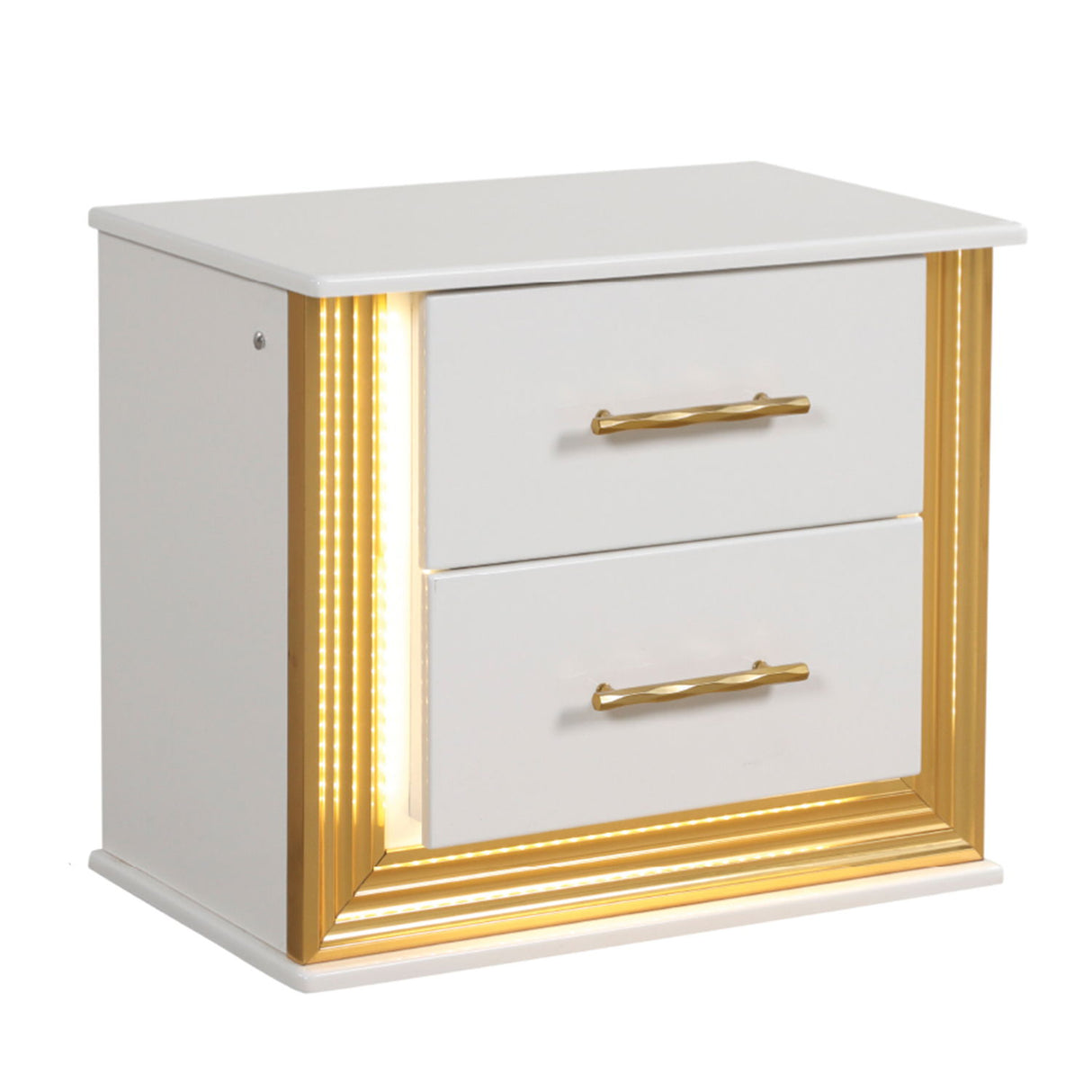 Obsession - 2 Drawer LED Nightstand - White