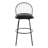 Riley - Claire Farmhouse Fixed Height Barstool With Swivel With Round Footrest (Set of 2)