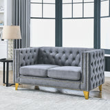 Upholstered Couch Sofa With Button Tufting For Living Room