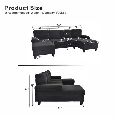 U-Shaped Sofa With Dual Chaise