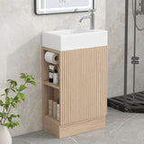 Modern Bathroom Vanity With Sink And 2 Tier Shelf