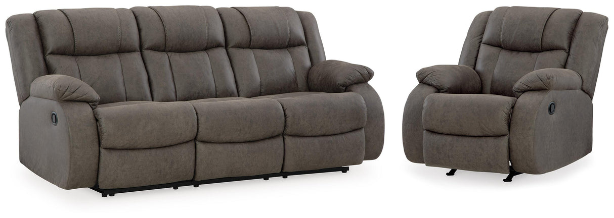 First Base Reclining Sofa and Recliner - 68804U5