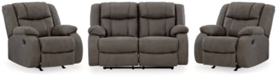 First Base Reclining Loveseat and 2 Recliners - 68804U3