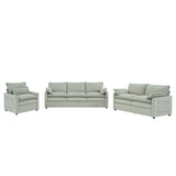 Modern Sofa Set With Double Layer Cushion And Side Storage Pockets