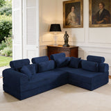 Modern L-Shape Modular Sectional Sofa, Compressed Design