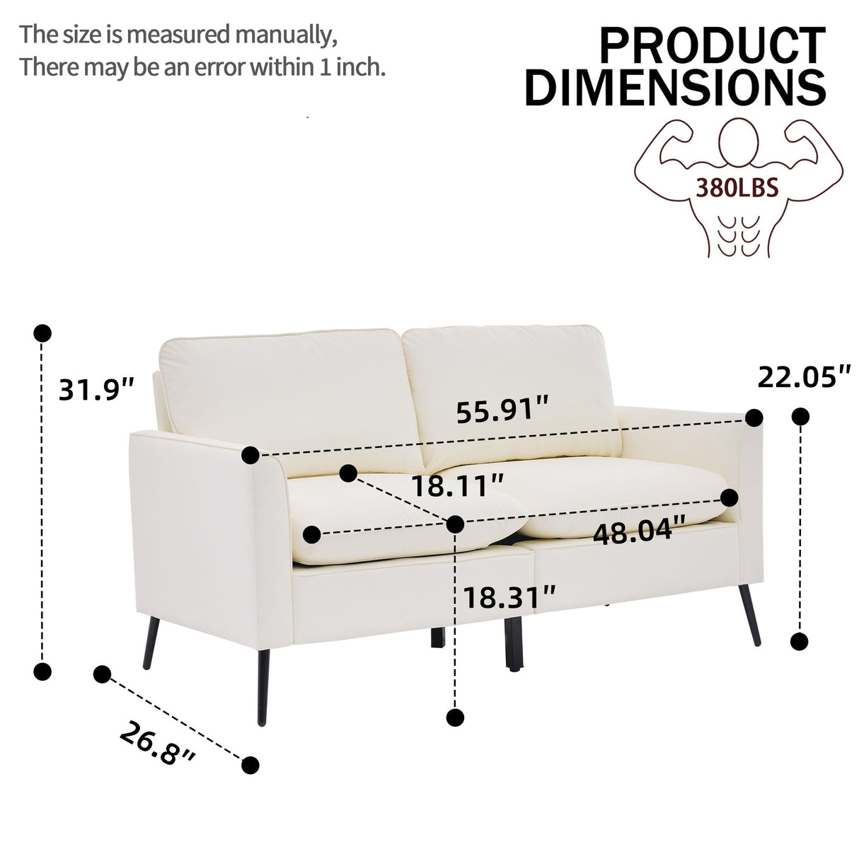 Upholstered Sofa Loveseat For Living Room
