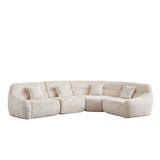 Luxury Curved Corner Sectional Sofa With 4 Pillows
