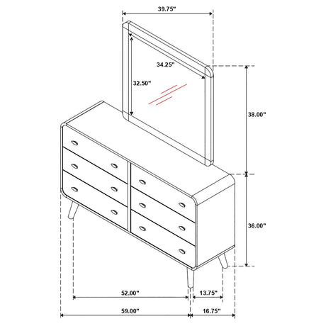 Winston - 6 Drawer Dresser With Mirror