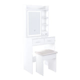 Small Makeup Vanity Desk With Adjustable LED Lights
