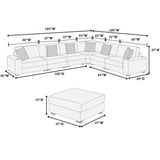 Contemporary Style Modular Sectional Sofa Set With USB, Cup Holder