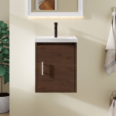 Floating Bathroom Vanity Combo, Wall Mounted Cabinet With Sink & Soft Close Doors For Small Bathrooms