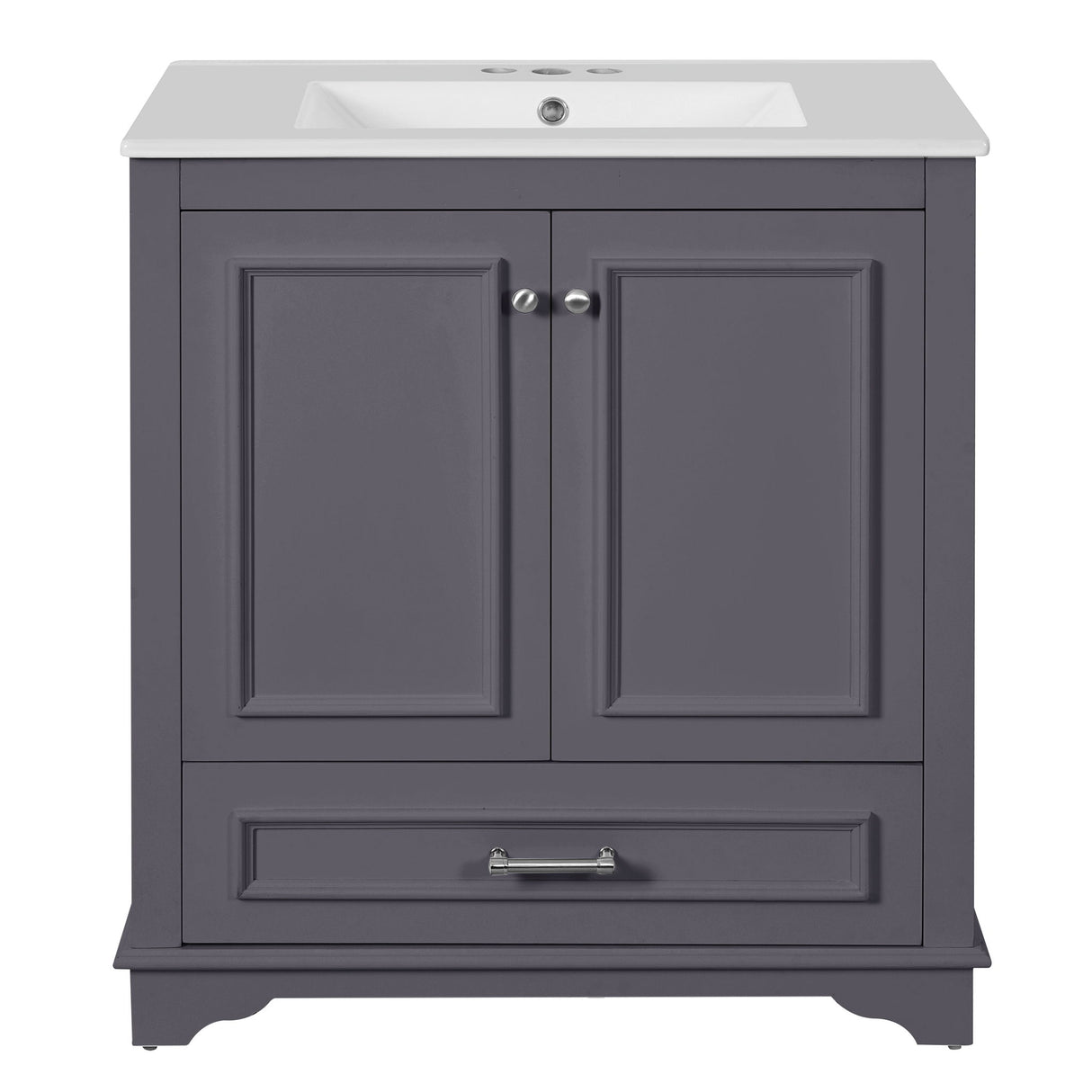 Bathroom Vanity With Sink, Cabinet & 2 Soft Closing Doors & Adjustable Shelf