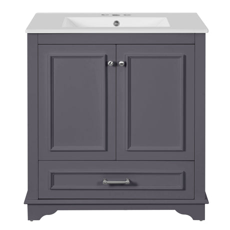 Bathroom Vanity With Sink, Cabinet & 2 Soft Closing Doors & Adjustable Shelf