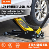 Vevor Racing Floor Jack 3 Ton Dual Pump Lift - Natural