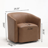 Swivel Barrel Accent Chair For Living Room - Antique Brown