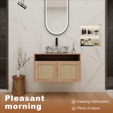 Bathroom Vanity With Art Sink, 2 Soft Close Doors, Float Mounting Design
