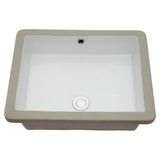 Modern Rectangular Undermount Bathroom Sink With Overflow Ceramic