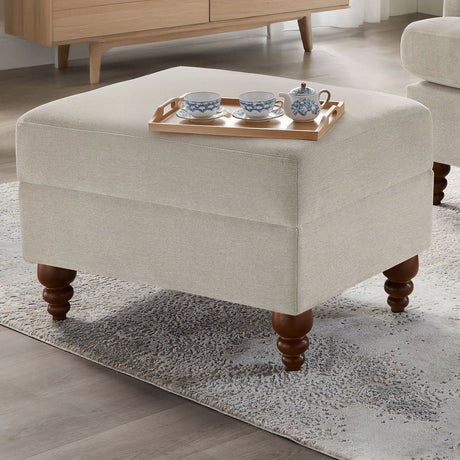 Candor - Ottoman Upholstered Footrest - Beige / Gray